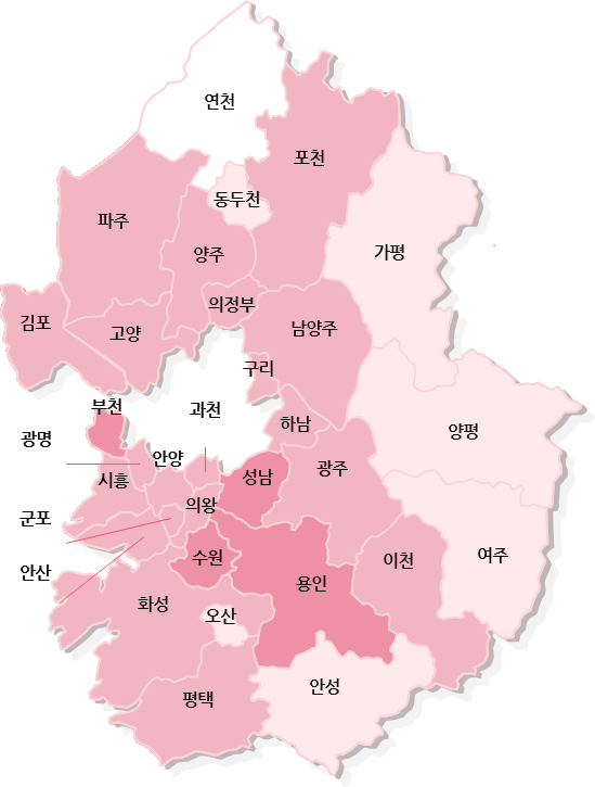 경기도 지역 지도